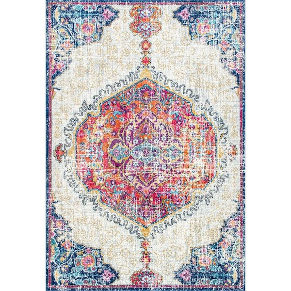 nuLOOM Maranda Vintage Medallion Multi 5 ft. x 8 ft. Area Rug