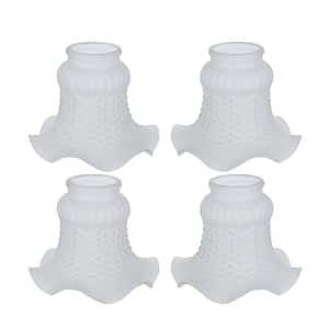 4 Pack Ceiling Fan Light Covers, Transitional Style Replacement Bell Shaped  Glass Shade Ceiling Fan Replacement Globes (Alabaster, 4-3/4'') 