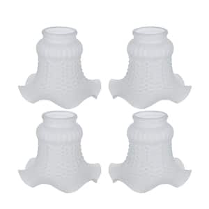 4-1/8 in. Frosted Floral Ceiling Fan Replacement Glass Shade (4-Pack)