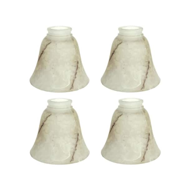 4-3/4 in. Alabaster with Hand Painted Veins Ceiling Fan Replacement Glass Shade (4-Pack)