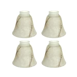 4-3/4 in. Alabaster with Hand Painted Veins Ceiling Fan Replacement Glass Shade (4-Pack)