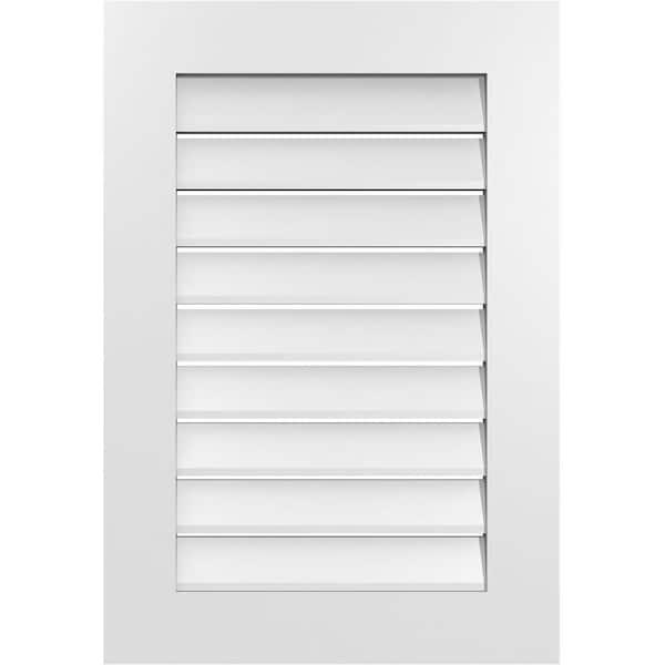 Ekena Millwork 22 in. x 32 in. Vertical Surface Mount PVC Gable Vent: Functional with Standard Frame