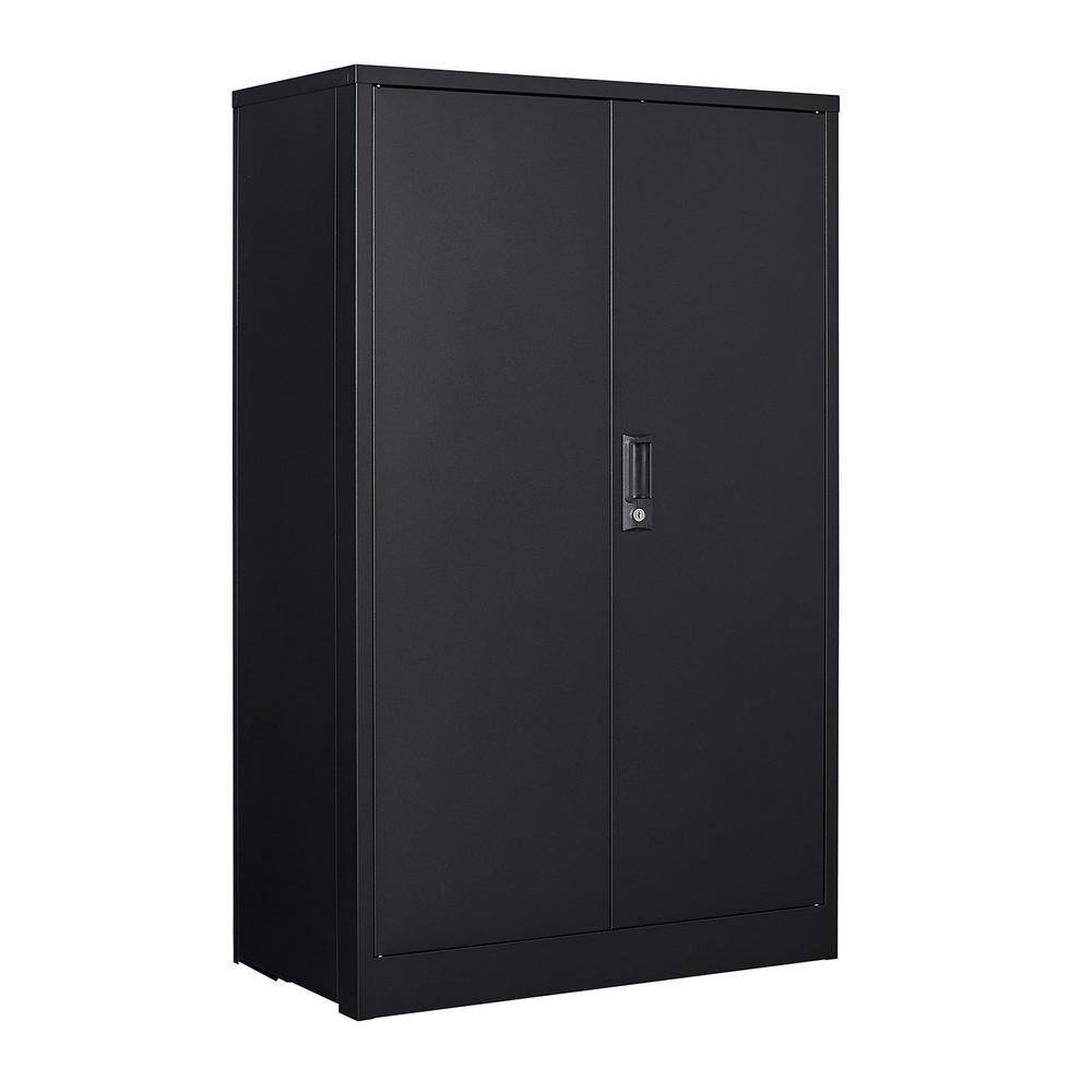 13.78 in. W x 25.60 in. D x 41.97 in. H Black Linen Cabinet Folding Storage