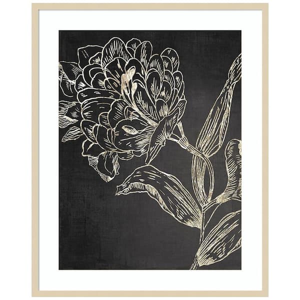 Amanti Art Golden Flower Folklore II by Asia Jensen 1-Piece Framed Giclee Animal Art Print 41 in. x 33 in.