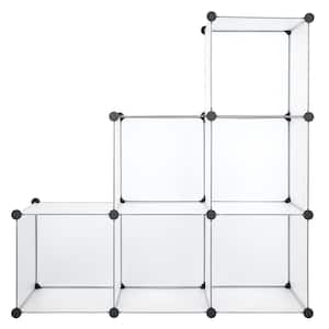 42.13 in. H x 27.96 in. W x 13.78 in. D White Plastic 6-Cube Storage Organizer
