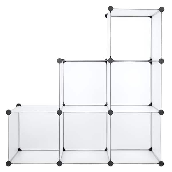 42.13 in. H x 27.96 in. W x 13.78 in. D White Plastic 6-Cube Storage Organizer