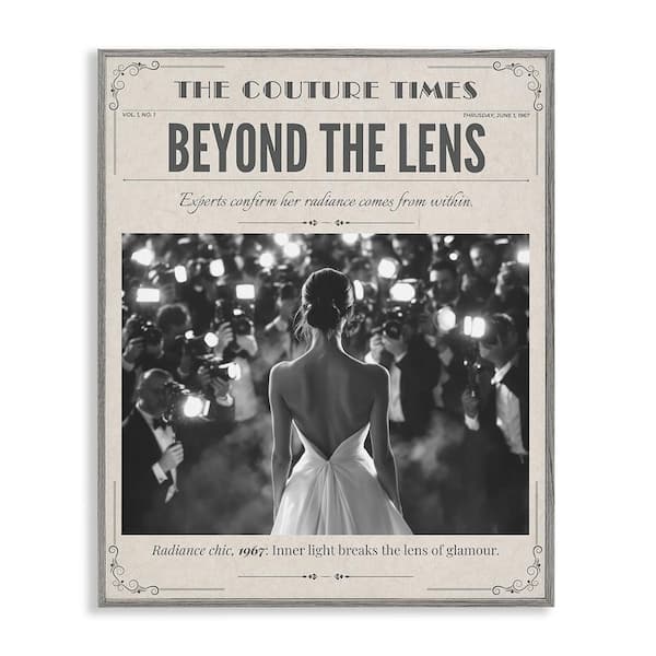 The Couture Times Magazine by A Barefoot Stylist Gray Framed Giclee Culture Art Print 14 in. x 11 in.