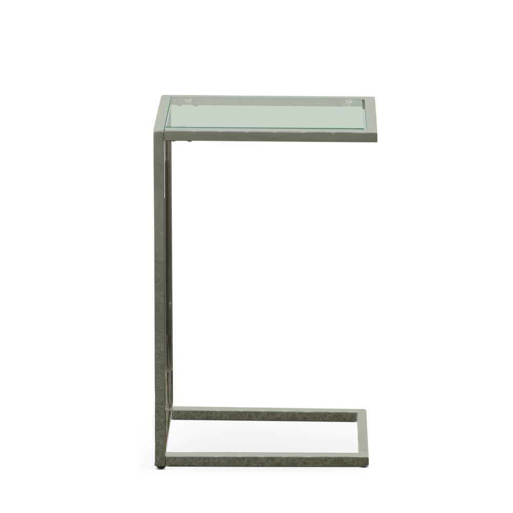 Chrome and Clear Glass Rectangular End Table, 26 in.