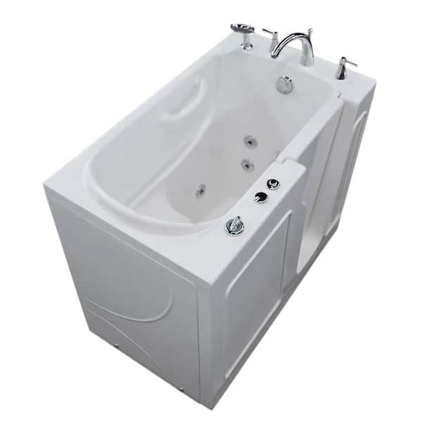 HD Series 46 in. x 26 in. Right Drain Walk-in Whirlpool Bathtub in White with 1.6 GPF Single Flush Toilet