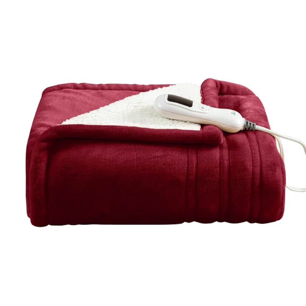 JEAREY Electric Heated Blanket Red DRGTHKHDRed The Home Depot