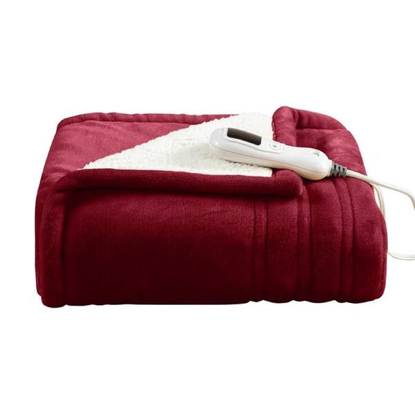 JEAREY Electric Heated Blanket Red DRGTHKHDRed The Home Depot