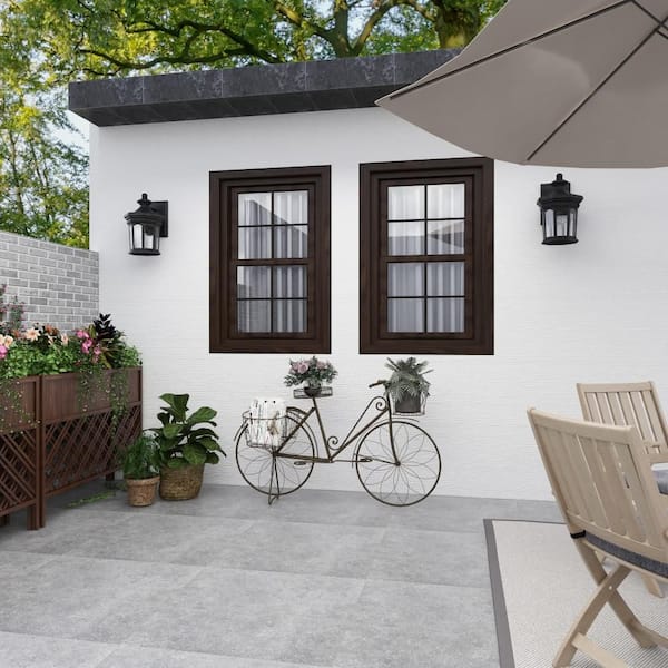 31 in. Brown Metal Bike Indoor Outdoor Scrollwork And Wire Design Plantstand with Basket and Saddle Bag Planters