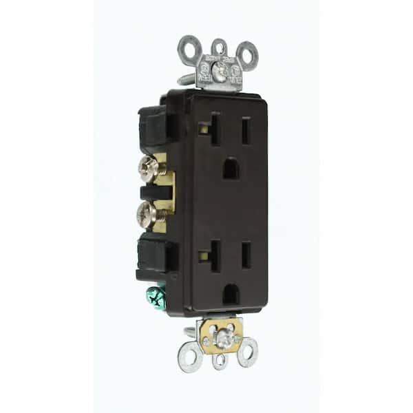 Decora Plus 20 Amp 125 V Industrial Grade Duplex Outlet/Receptacle, Brown (1-Pack) 16342