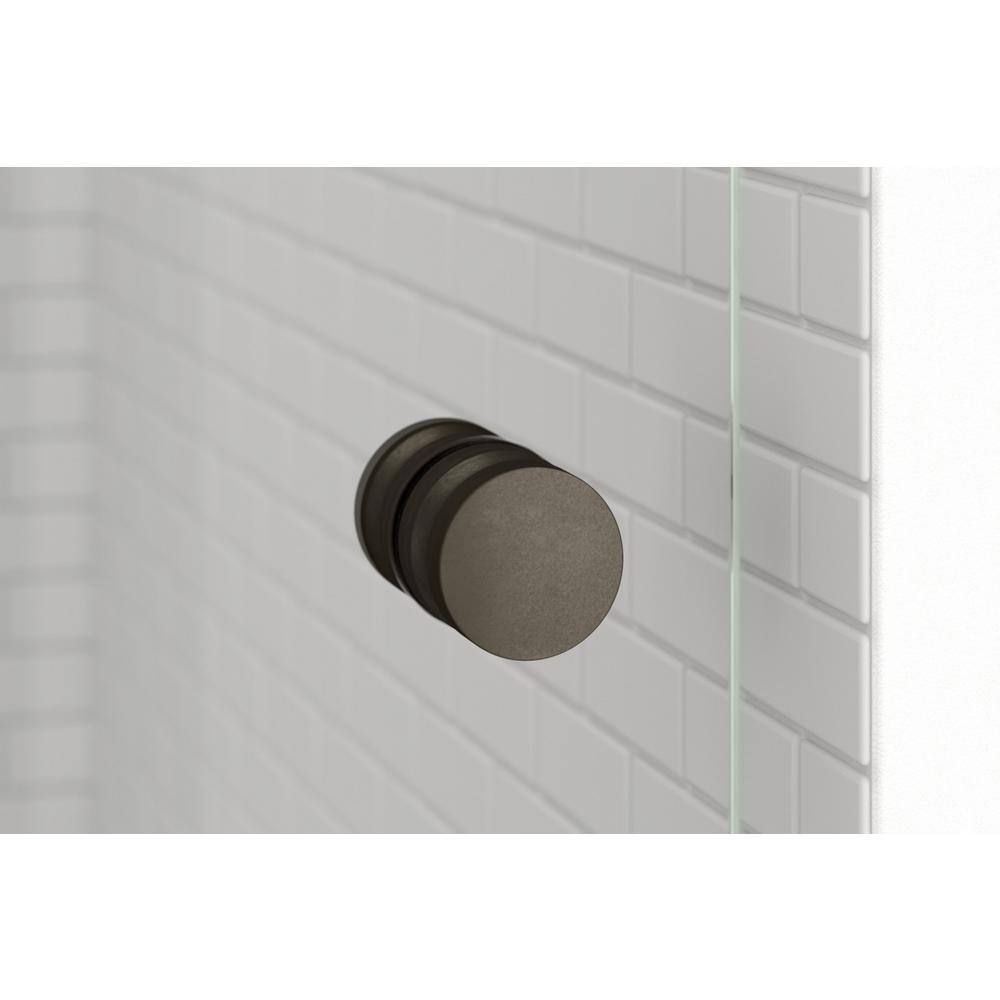 Cantour 76" Frameless Shower Door with Oil Rubbed Bronze Finish