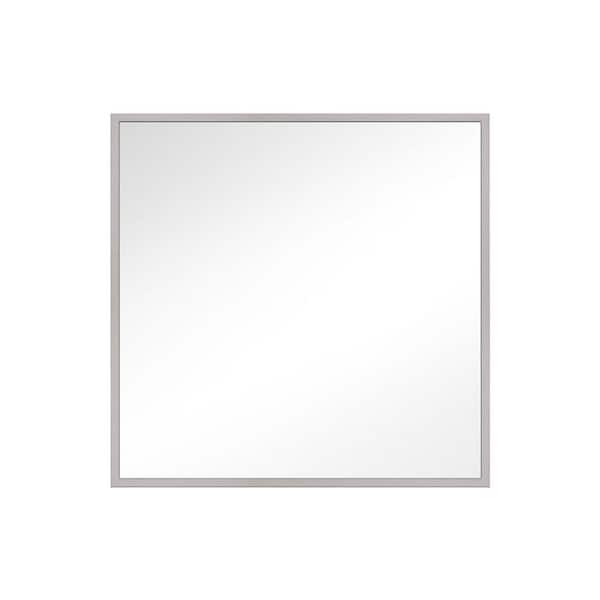 Generation Lighting Kit 28 in. x 28 in. Satin Nickel Transitional Square Mirror