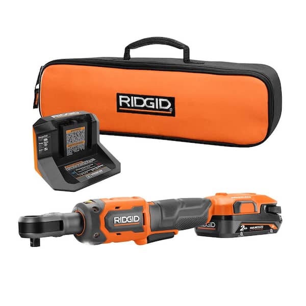 RIDGID R866011K 18V Brushless Cordless 3/8 in. Ratchet Kit with 2.0 Ah Battery and Charger - 1