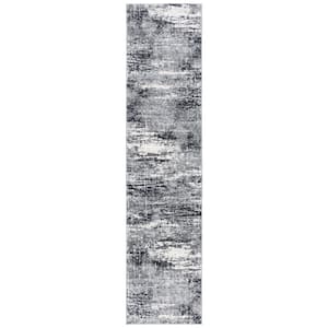 Evoke Ivory/Dark Gray 2 ft. x 7 ft. Solid Runner Rug