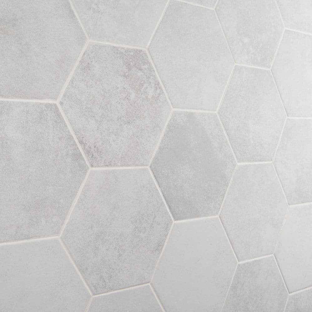 Hayes White Hexagon Matte Porcelain Floor and Wall Tile