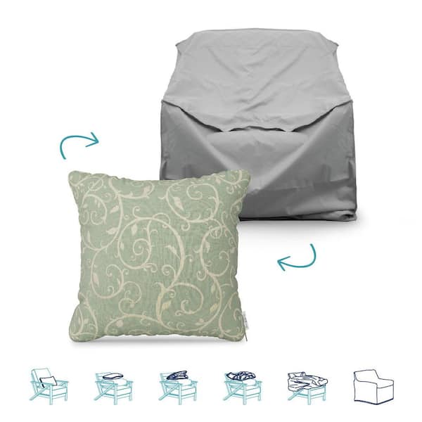 Unbranded Pillow-To-Cover 18 in. Cabaret Blue Haze Pillow Club Chair Cover