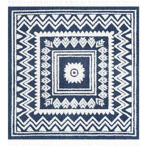 Boho Becca Blue 7 ft. 10 in. x 7 ft. 10 in. Area Rug