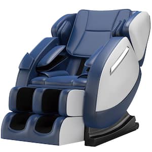 Favor Blue Recliner with Zero Gravity, Full Body Air Pressure, Bluetooth, Heat and Foot Roller Massage Chair