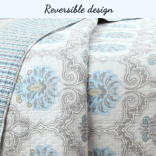 Home Republic - Amaranth Quilted Quilt Cover Blue - Bedroom