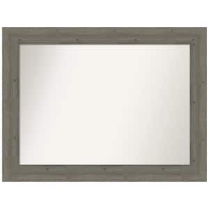 Fencepost Grey 45 in. W x 34 in. H Rectangle Non-Beveled Wood Framed Wall Mirror in Gray