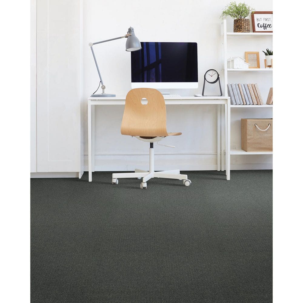 Stonewash Gray Nylon Low Pile Carpet Tile, 24" x 24"