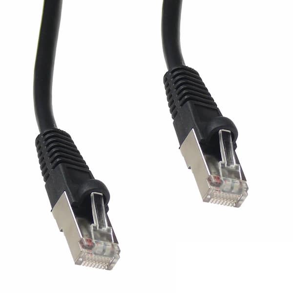 1 ft. CAT 8 SFTP 26AWG Double Shielded RJ45 Snagless Ethernet Cable Black  (5-Pack)