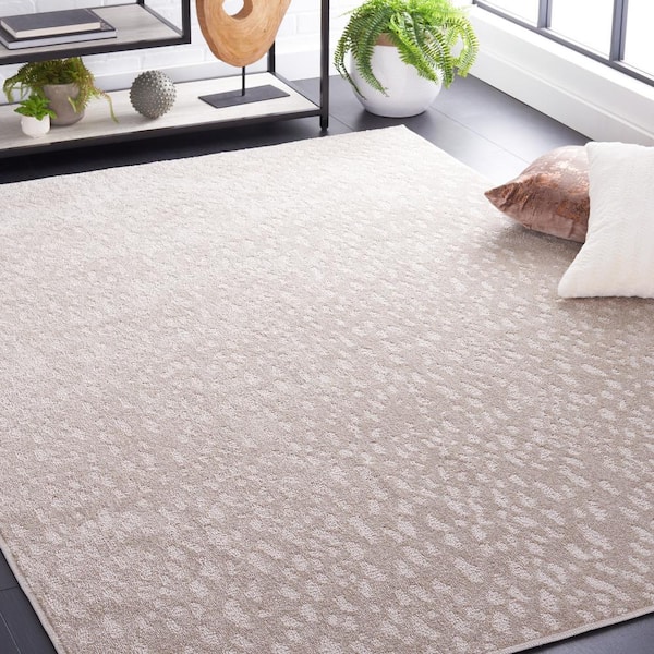 Pattern and Solid Beige 5 ft. x 8 ft. Abstract Geometric Area Rug