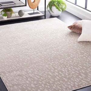 Pattern and Solid Beige 8 ft. x 10 ft. Abstract Geometric Area Rug
