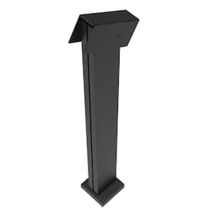 4.81 in. x 5.25 in. x 3.3 ft. Elevation Aluminum Matte Black Stair Line Post for Cable Railing System