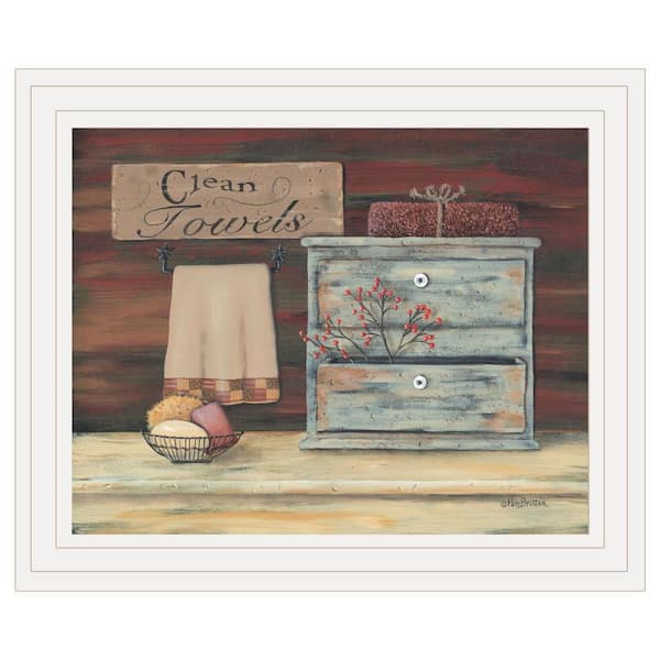 Charlie Clean Towels 1-Piece Framed Wall Art 14 in. x 17 in.