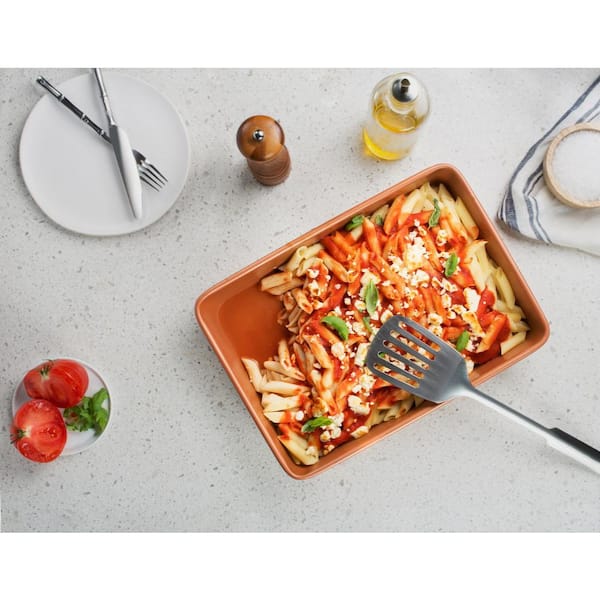 Gotham Steel 13 in. x 11 in. Ti-Ceramic Non-Stick Elevated Large Air Fry  Baking Crisper Tray in the Bakeware department at