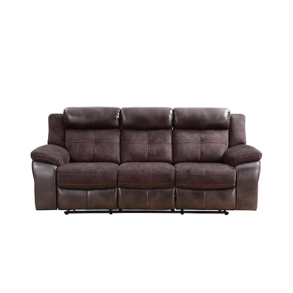 Steve Silver Pueblo 91 in. Leatherette Straight Manual Recliner Sofa in Brown