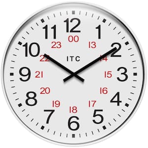 Profuse 24-Hour ITC Business Wall Clock, White, 19 in.