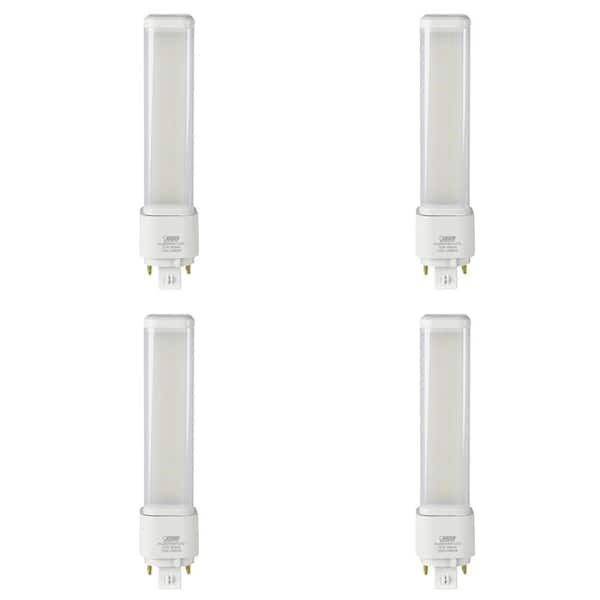 Feit Electric 26W Equivalent PL Horizontal CFLNI 4-Pin Plug-in GX24Q-3 Base CFL Replacement LED Light Bulb, Cool White 4100K (4-Pack)