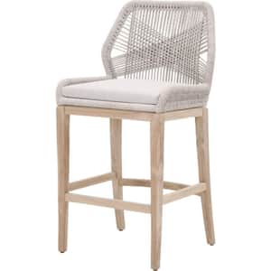 39.5 in. Brown and Gray Low Back Metal Frame Barstool with Rope Seat