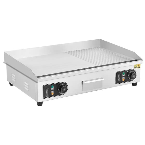 Commercial Electric Griddle 2800W Countertop Half-Flat Top Grill 28.74x 15.75 x0.39 in. 551.99 sq.in.Silver 2025 Upgrade
