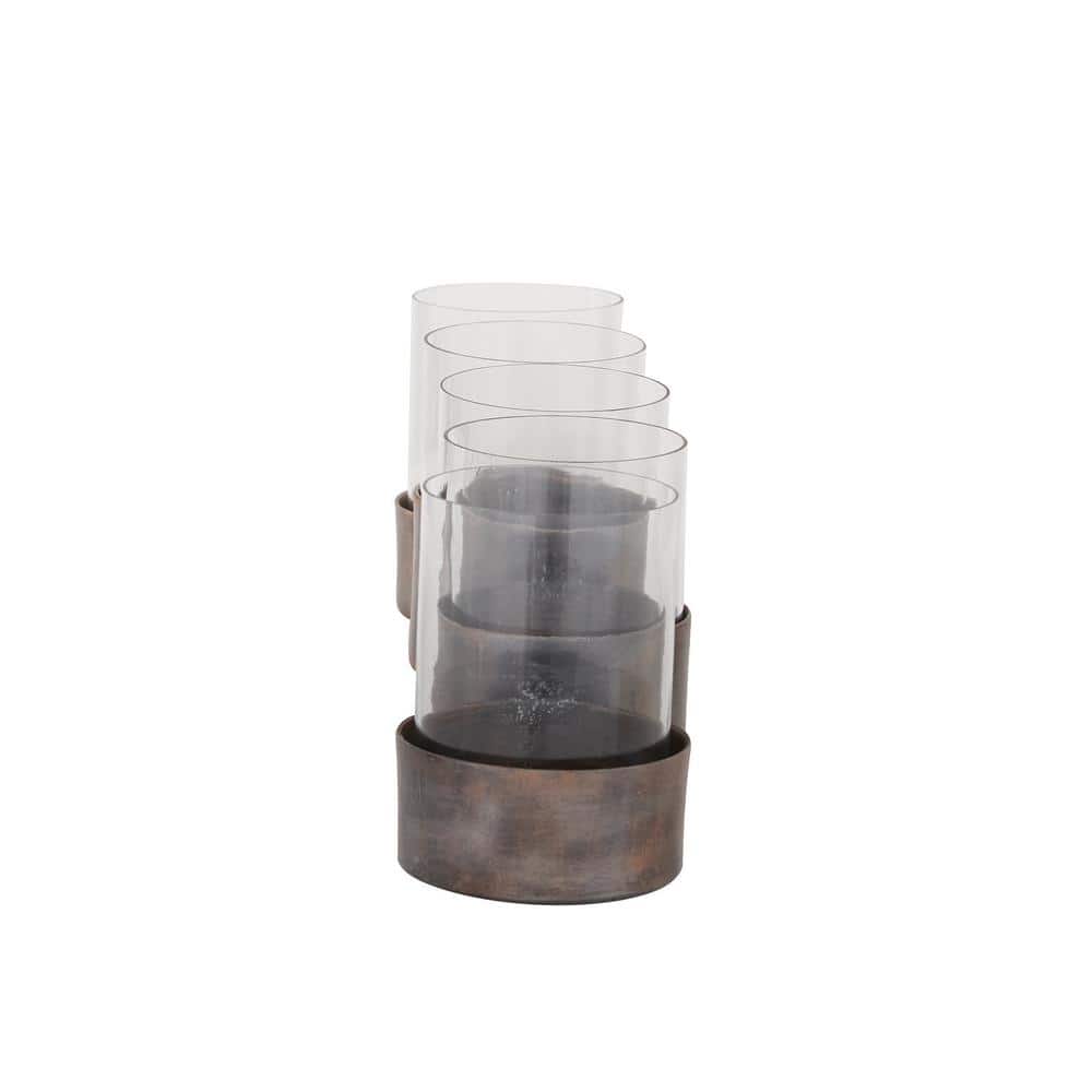 Black Metal and Glass 5-Holder Candle Centerpiece