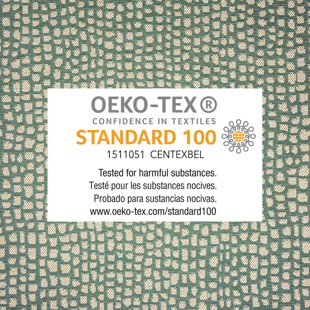 Green and Beige Synthetic Rectangular 8' x 10' Indoor/Outdoor Rug
