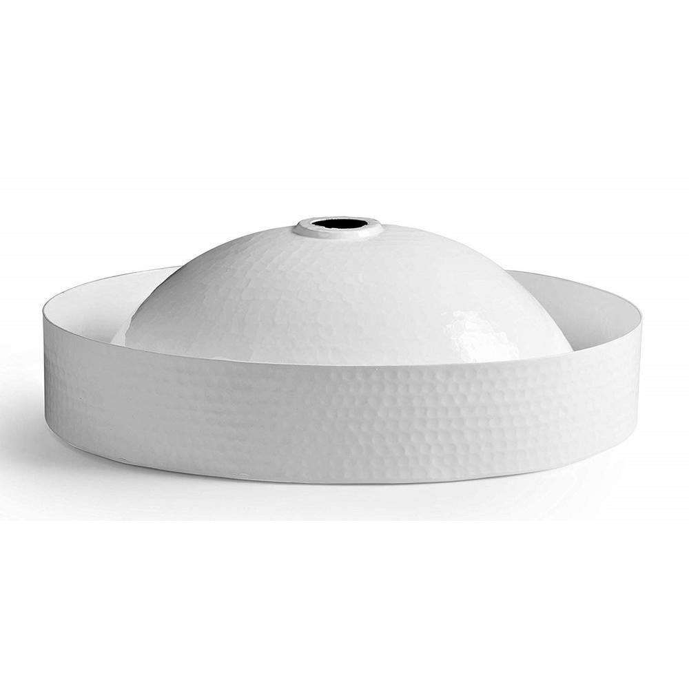 Classic White Hand Hammered Aluminum Oval Vessel Sink