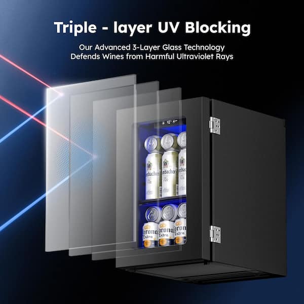 SIMZLIFE 11 in. Single Zone 6-Wine Bottles and 24-Cans Beverage