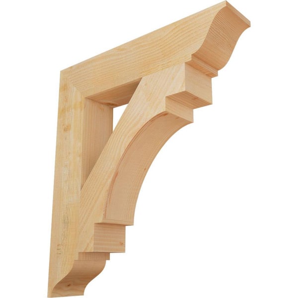Ekena Millwork 6 in. x 34 in. x 30 in. Douglas Fir Merced Traditional Rough Sawn Bracket