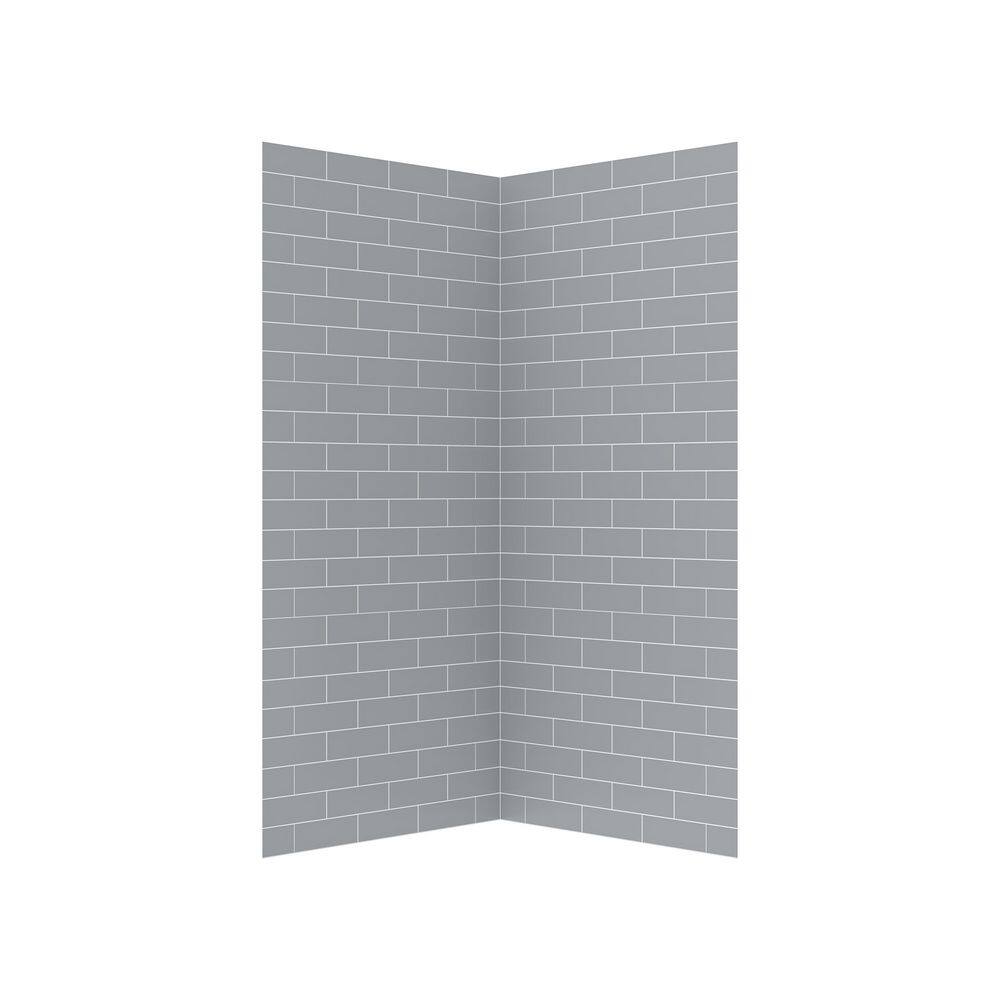 DSH-1480-154 34 in. L x 34 in. W. x. 76 in. H 2-Piece Glue-Up Corner Shower Wall Surround in Grey Tile Finish price history on PriceWatchPro