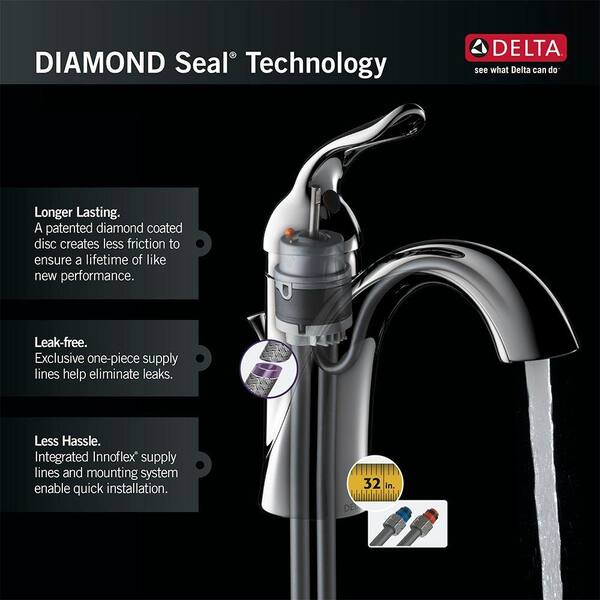 Delta Addison Single Hole Single Handle Vessel Bathroom Faucet In Stainless 792 Ss Dst The Home Depot