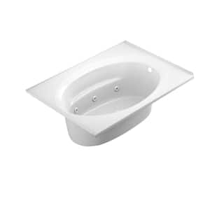 Signature 60 in. x 42 in. Rectangular Whirlpool Bathtub with Right Drain in White with Heater