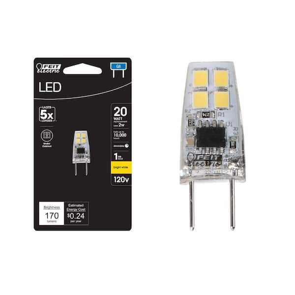 20-Watt Equivalent Bright White (3000K) T4 G8 Bi-Pin Base LED Light Bulb