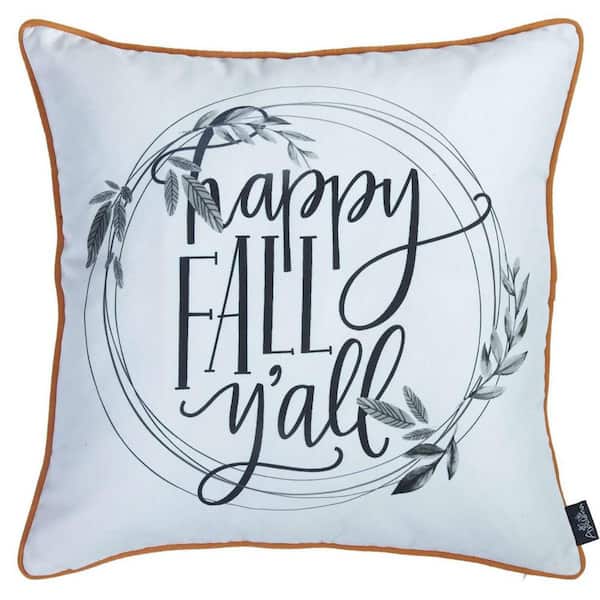 HomeRoots Black, White Solid Polyester 18 in. x 18 in. Throw Pillow