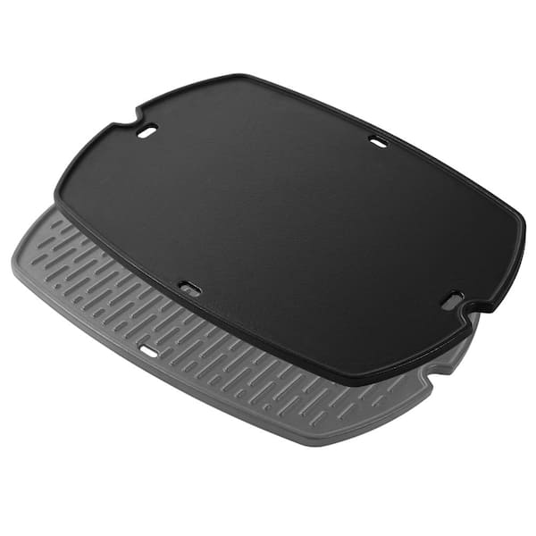 Cast Iron Reversible Full-Size Griddle Insert Plate for Weber Q 200/2000 Series Grills, 15.3 in. x 21.5